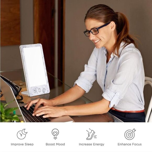 NIB Verilux® HappyLight® Luxe - UV-Free LED Therapy Lamp, Bright White Light - Picture 3 of 7